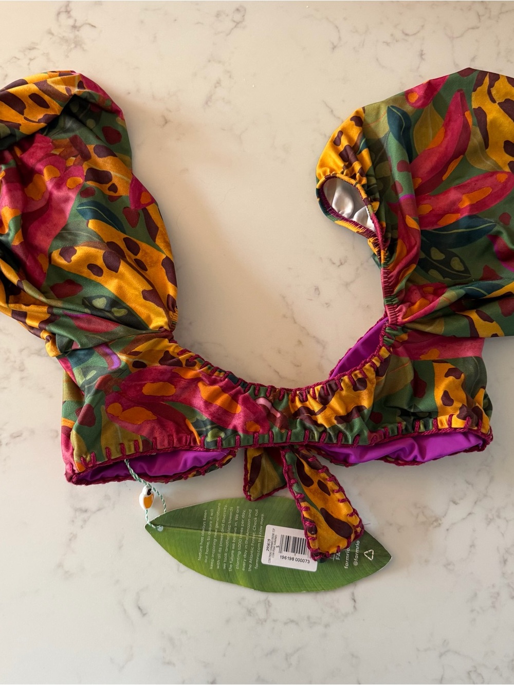 NWT FARM Rio Cow Print Bananas Bikini Set Small tropical resortwear swim - Picture 5 of 9